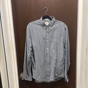J. Crew Black and White Gingham Casual Button Down Shirt